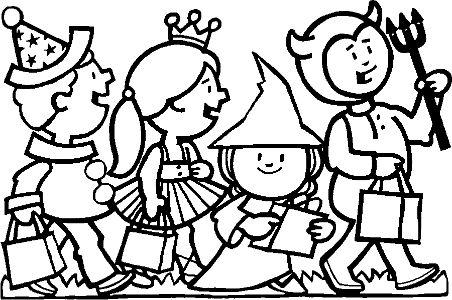  Halloween Kids Coloring Pages 1