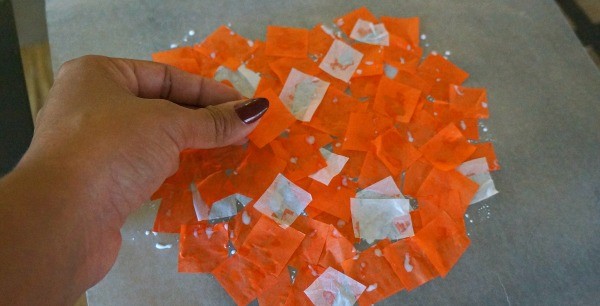 Pumpkin Stained Glass Tissue Paper Craft for Kids - Honey + Lime