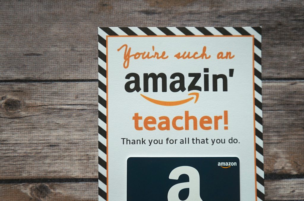 Free Amazon Teacher Gift Card Printable Template Give Gift Of Amazon